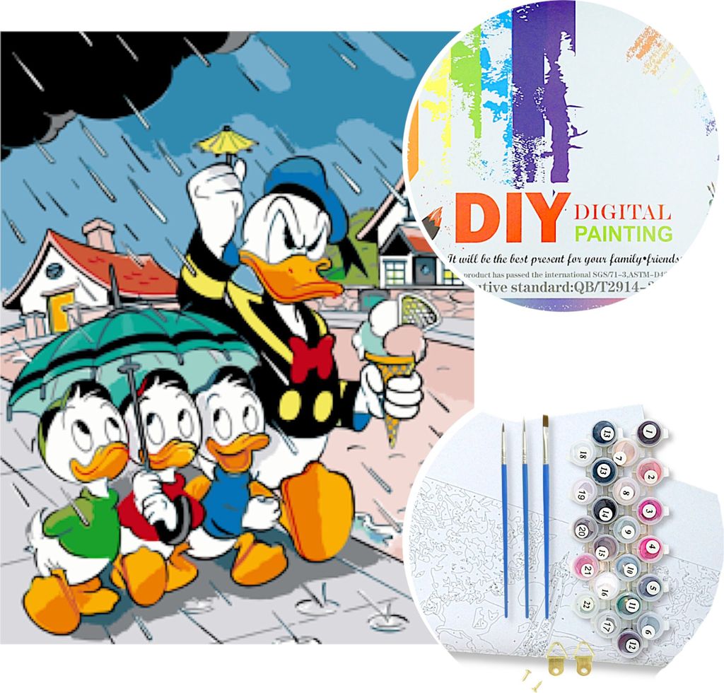 Malen nach Zahlen Donald Duck, für Kinder | W6635