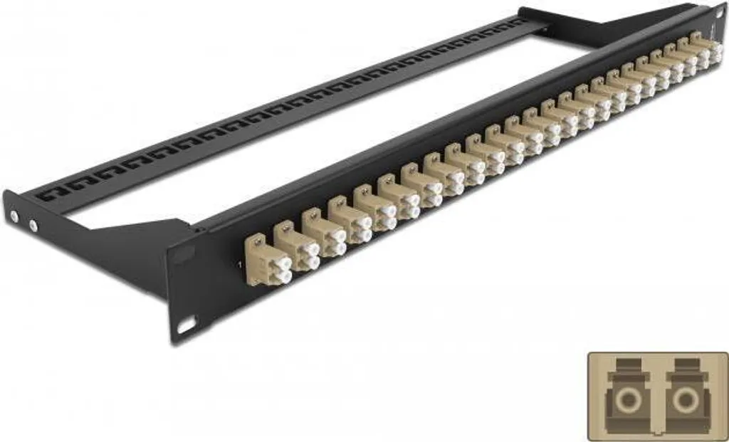 Tiroir optique 24 ports LC Duplex beige 1U Delock pour réseau haute performance