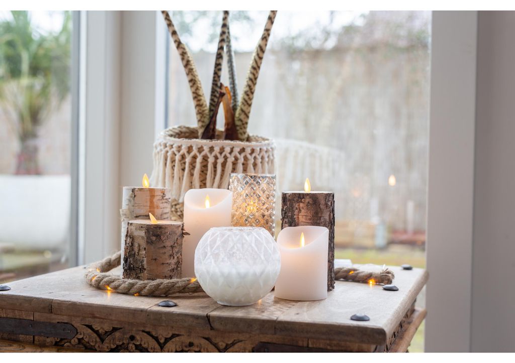 Anna's Collection Stumpfe Led-Kerze - weis