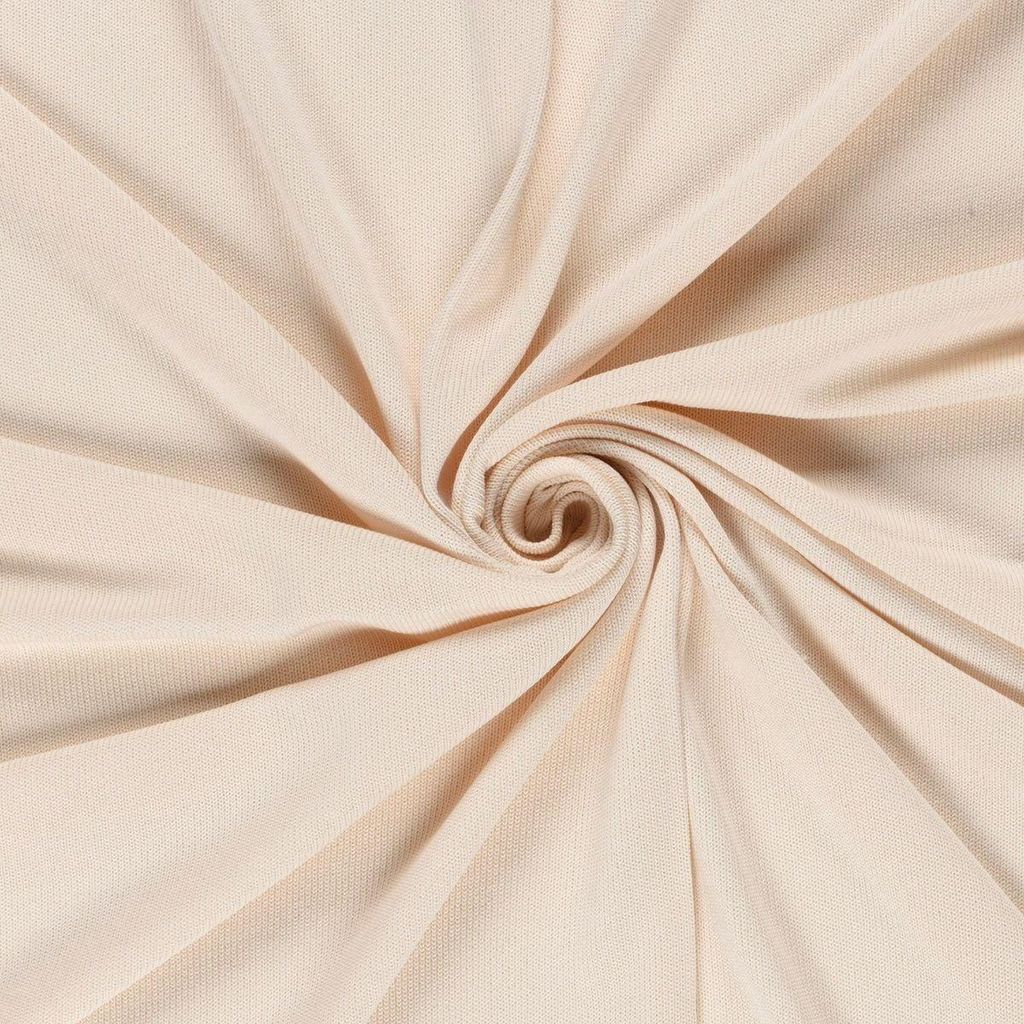 Strickstoff Meterware Baumwolle Ivory, Heavy weich, uni, ca. 135cm