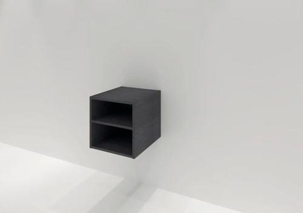 Wandregal Sanox Frozen BxHxT 40 x 40 x 45 cm Frontfarbe black oak