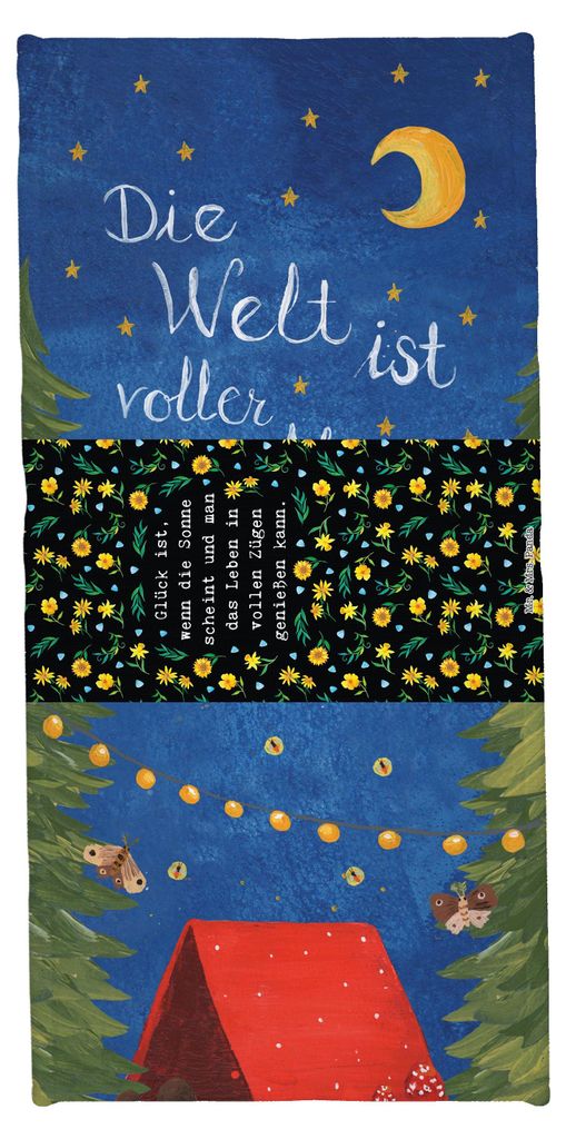 Mr. & Mrs. Panda Badehandtuch Sonne und Glück - Weiß - Geschenk, Sport Handtuch, Frotteetuch, Duschhandtuch, Strandtuch, Dekoration