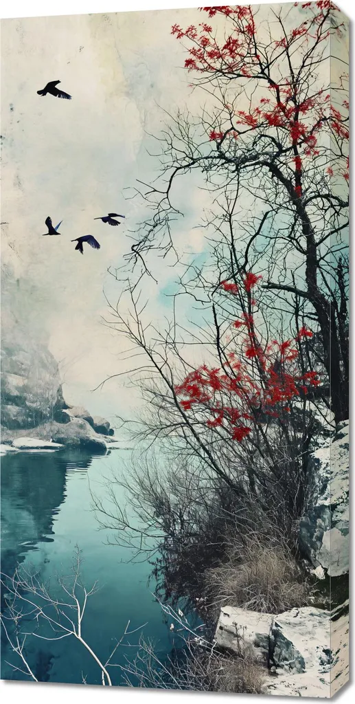 Quadro Alba Invernale 50x100 cm - Decorazione Parete Design Moderno