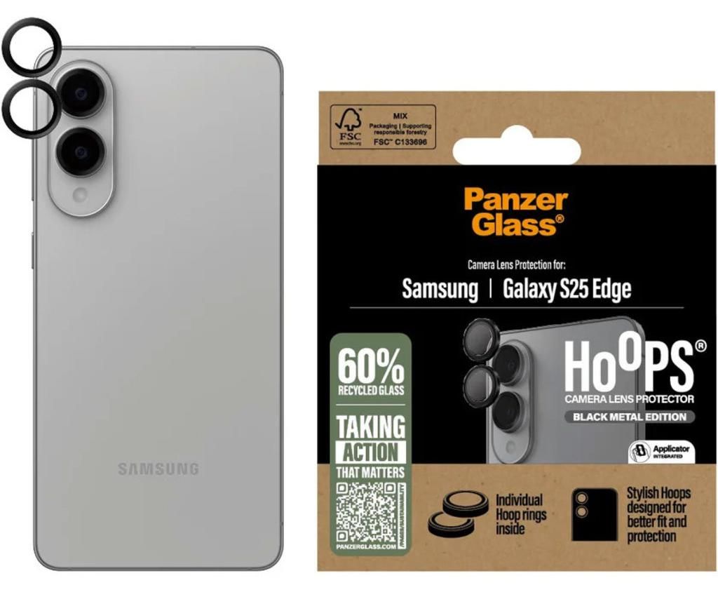 PanzerGlass ® Hoops® Kameraschutz Schwarz Samsung S25 Edge, Produktbild 
