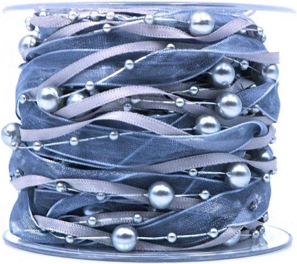 Organza Gris Kraal Lint Effet Dentelle - Finition Premium pour Cadeaux