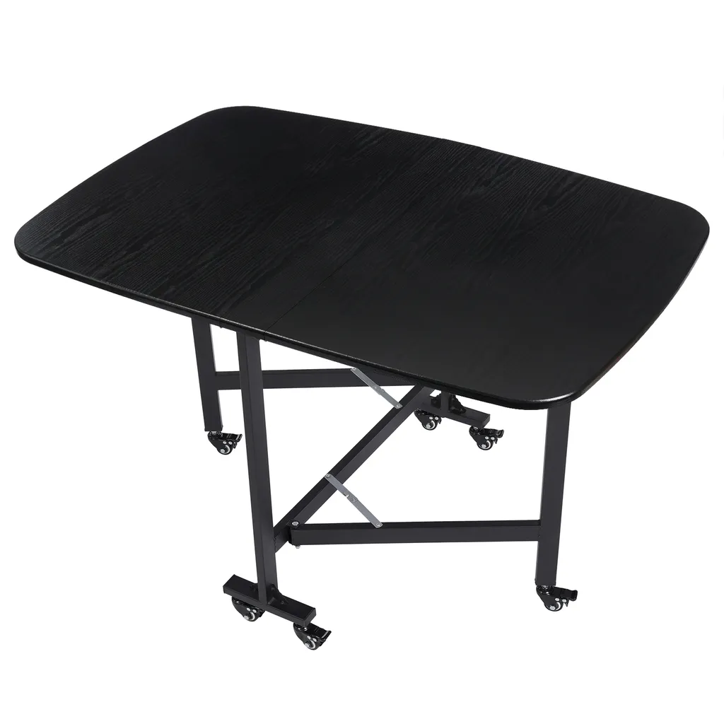 Table à manger pliable gain de place avec roulettes pour petit espace
