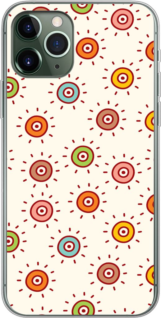 MuchoWow Handyhülle Schutzhülle Hülle für Telefoonhoesje iPhone 11 Pro Muster - Sonne - Punkte - Mädchen - Kinder - Kinder Silikon Softcase ...