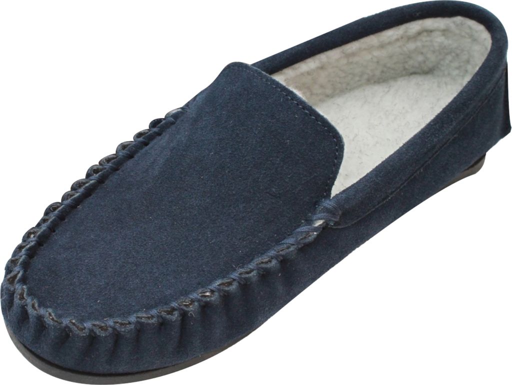 Eastern Counties Leather Herrenmoccasins aus Wildleder mit Berbervlies-Futter EL174 (46 EU) (Dunkelblau)