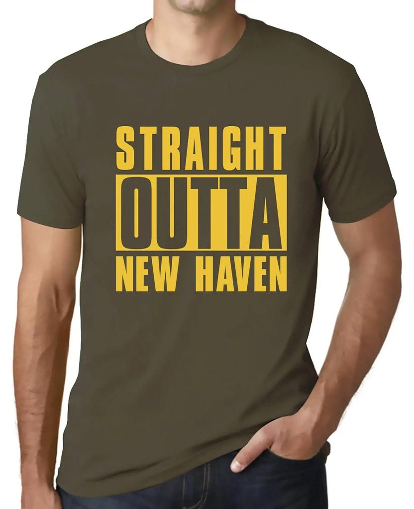 Herren Grafik T-Shirt Direkt aus New Haven – Straight Outta New Haven – Öko-Verantwortlich Vintage Jahrgang Kurzarm Lustige Druck Geburtstag G...