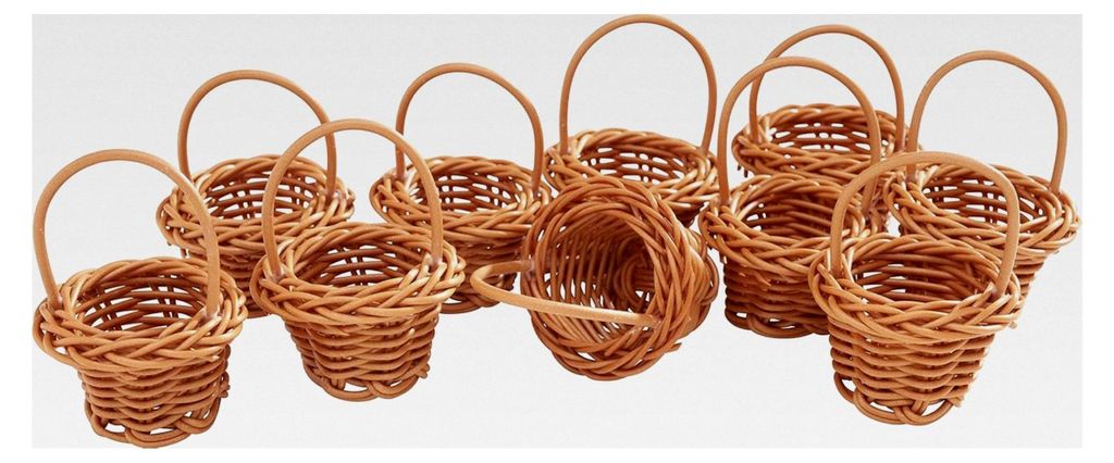 10 Miniatur-Körbe in Großpackung