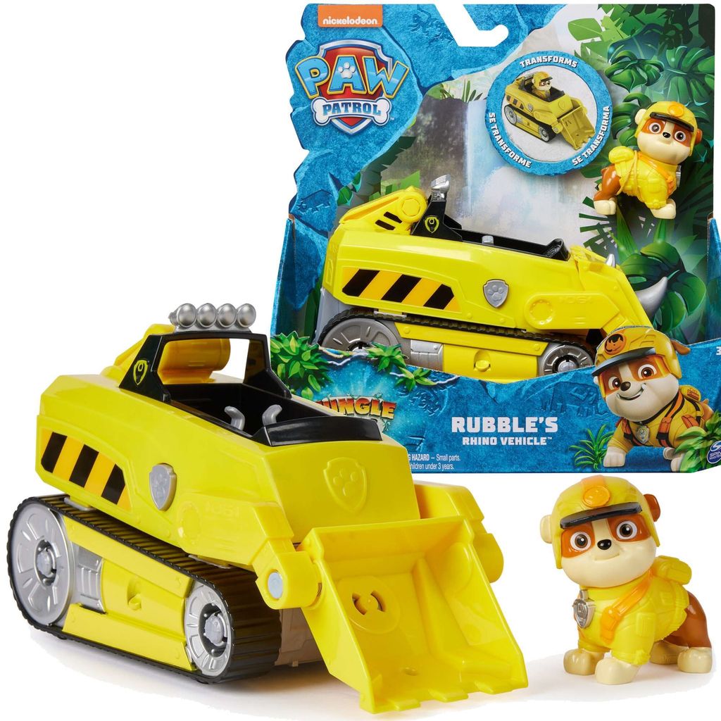 A toy vehicle and figure from the Paw Patrol series, presented in its retail packaging.