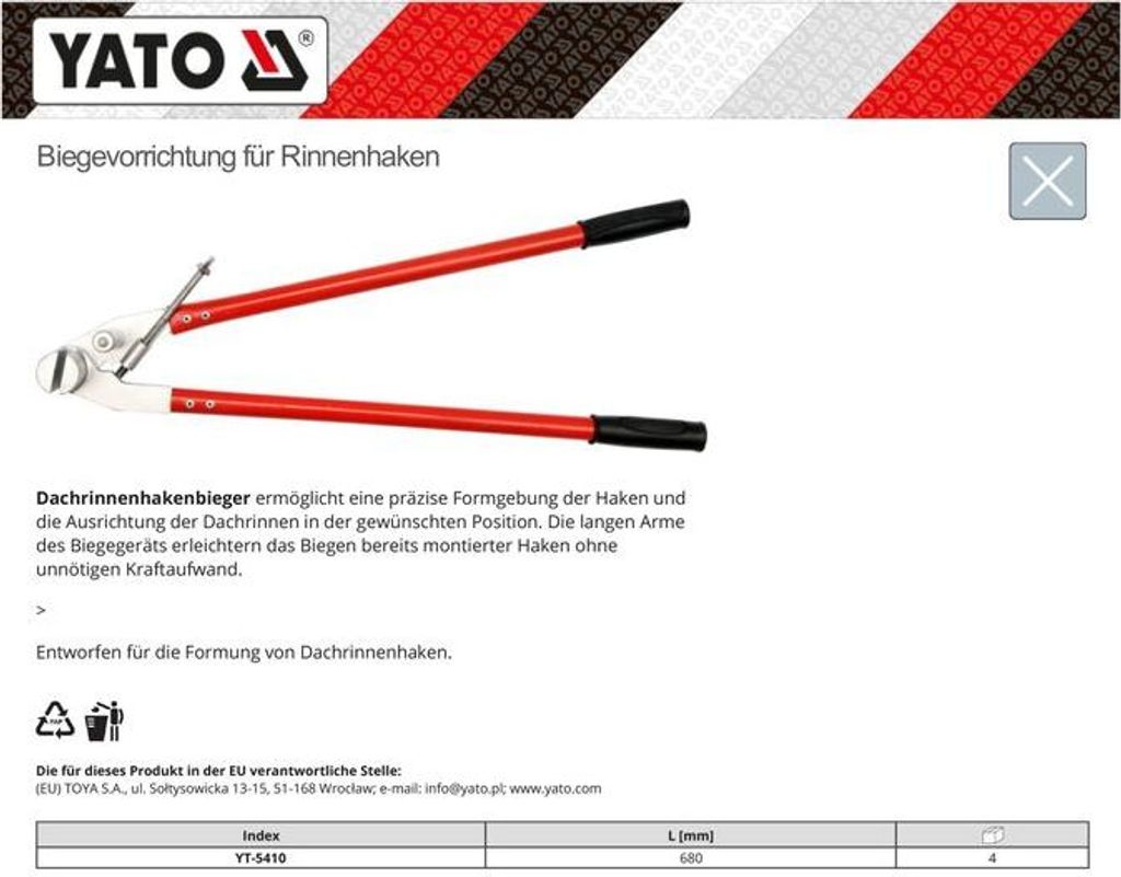 Rinneisenbieger Rinneisenbiegezange Rinneneisenbieger Produktbild 6