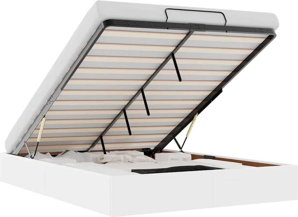 vidaXL Osmanská postel bez matrace bílá 140x190 cm Imitace Obrázek produktu 
