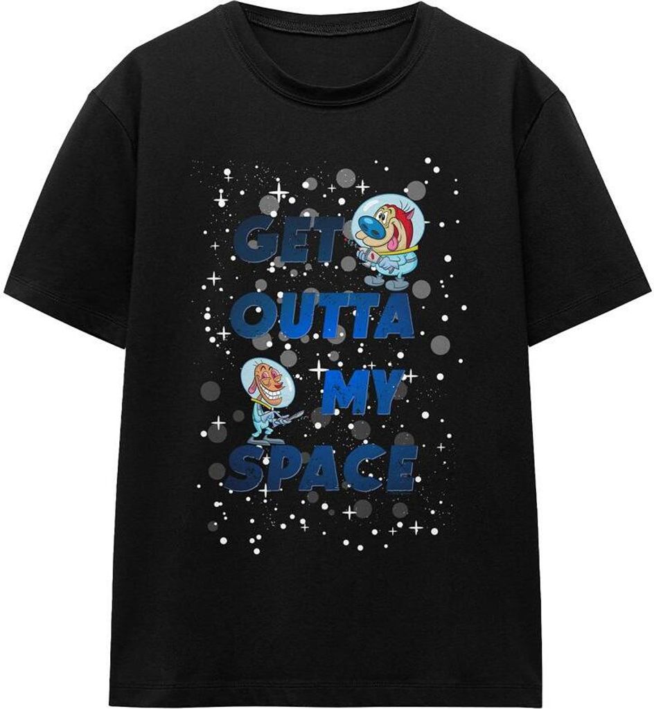 Ren & Stimpy - "Get Outta My Space" T-Shirt für Herren/Damen Uni TV15905 (XXL) (Schwarz)