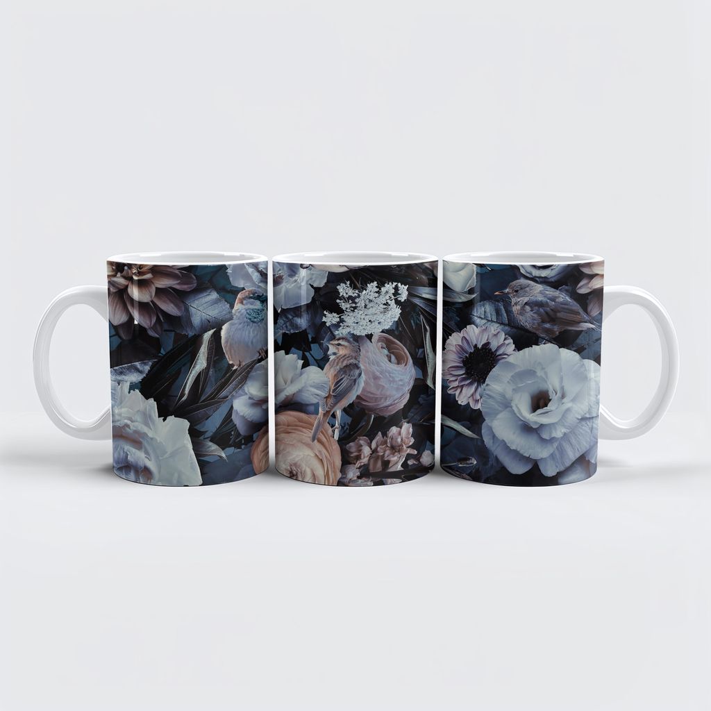 raxxa Premium-Tasse "Flower And Bird Spring Garden Blue"