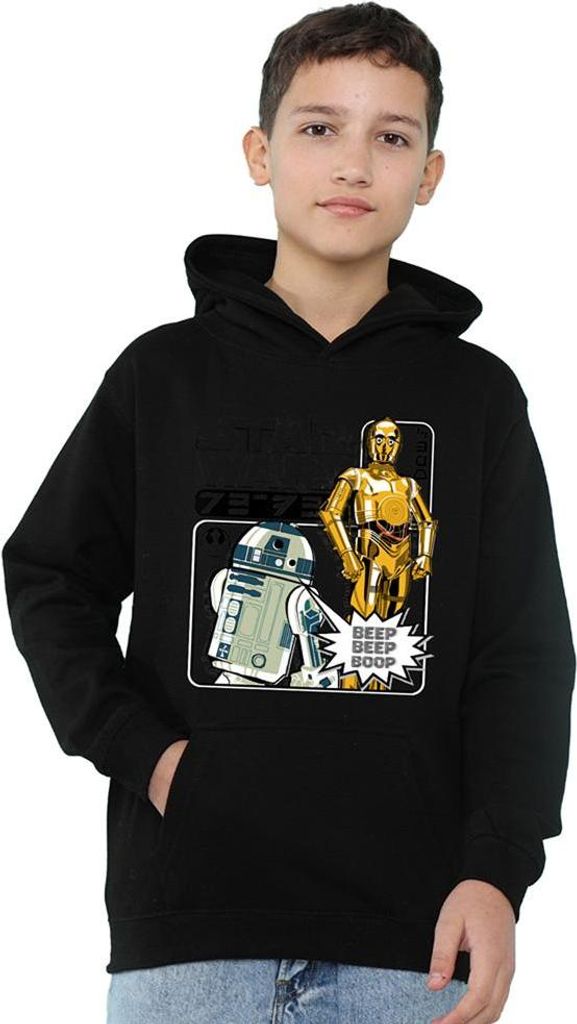 Star Wars - "Manga Droids" Kapuzenpullover für Kinder TV24527 (116) (Schwarz)