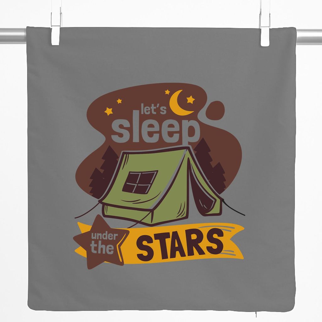 Huuraa Kissenbezug Sleep under the stars Zelt 40x40cm Steel Grey Baumwolle Dekokissenbezug Geschenkidee