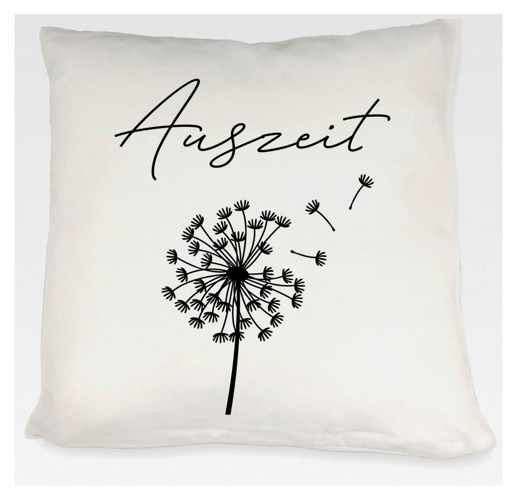 Pusteblume Kissen mit Spruch Auszeit für entspannende Momente