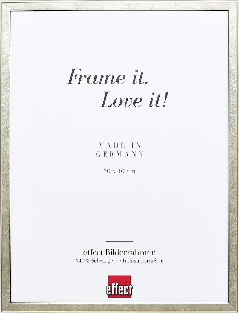 Effect Massiv-Holzrahmen Profil 29 silber 18x32 cm Acrylglas