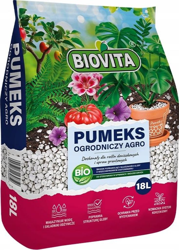 Biovita Gartenbau Bimsstein 18L 100% natürlich  Drainage Produktbild 