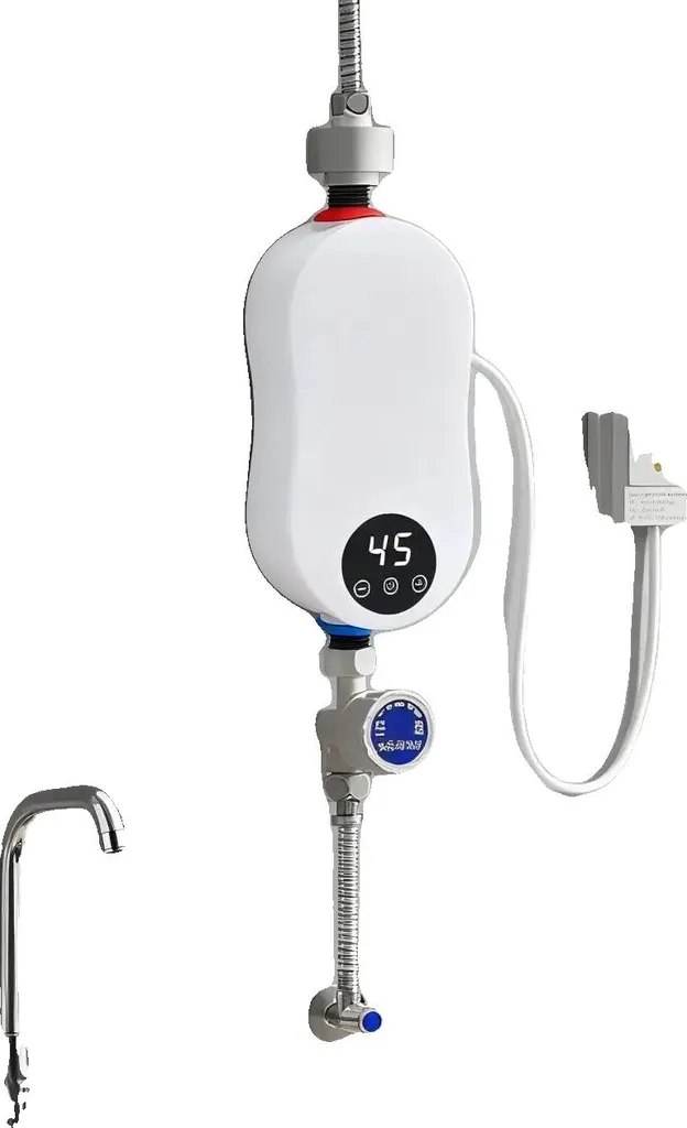 Chauffe-eau électrique 5500W 220V IPX4 - Chauffe-eau mural compact 19cm