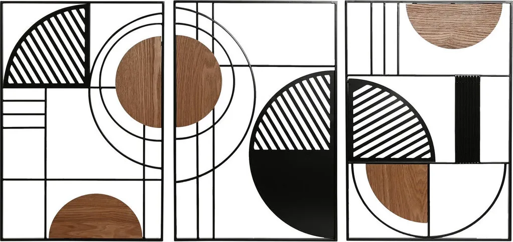 Décoration de Salon Moderne Noir Naturel 40x60cm - Ensemble de 3 Vues