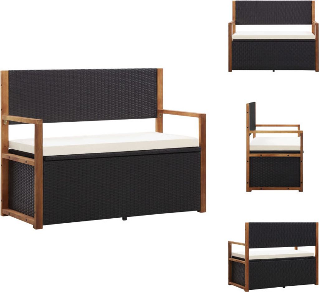 vidaXL Lavice s úložným prostorem 115 cm polyratan z Obrázek produktu 