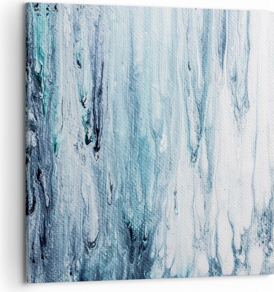 Bild auf Leinwand - Leinwandbild - Einteilig - Abstraktion Prellung Blau - 50x50cm - Wand Bild - Wanddeko - Wandbilder - Leinwanddruck - Bilder - W...