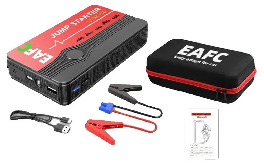 Démarreur autonome de voiture avec batterie externe et lampe de secours