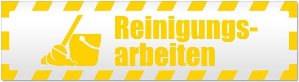 Kiwistar Reinigungsarbeiten D2 gestreift Magnetschild Schild magnetisch - 20cm Gelb - Magnetfolie für Auto PKW Kfz