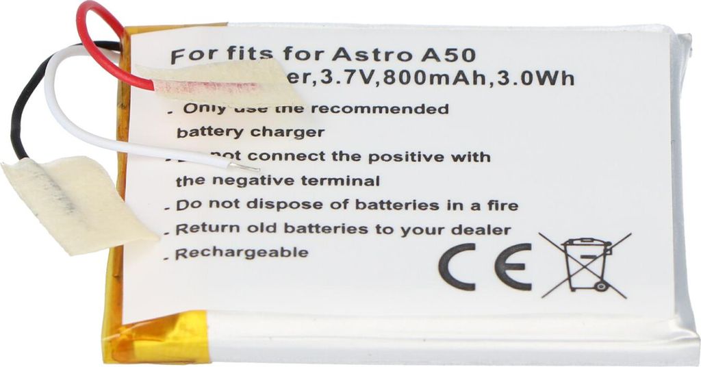 Akku passend für Astro A50 Li-Polymer Akku SRP603443, 45x36x5,5mm