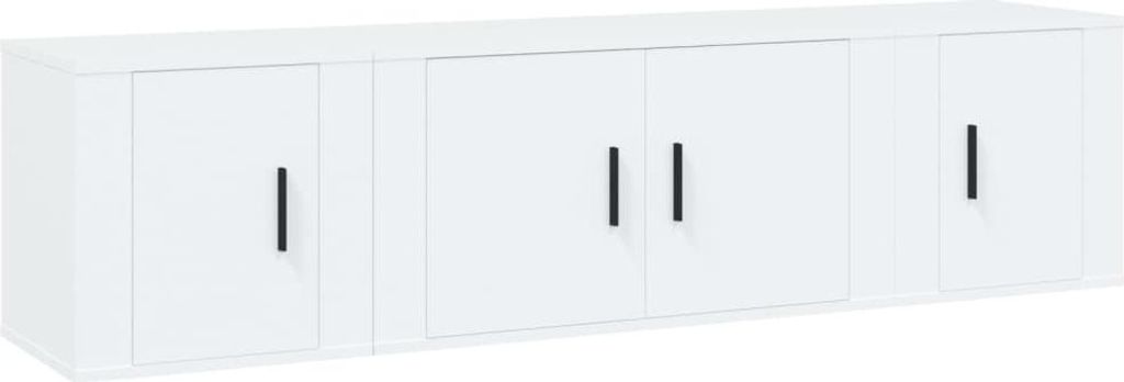 vidaXL 3-tlg. TV-Schrank-Set Weiß Holzwerkstoff