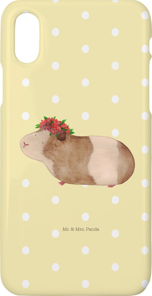Mr. & Mrs. Panda Iphone 10 Handyhülle Meerschweinchen Weisheit - Gelb Pastell - Geschenk, Meerie, Cover, X, Spruch, Lustige Sprüche, Hülle, Moti...