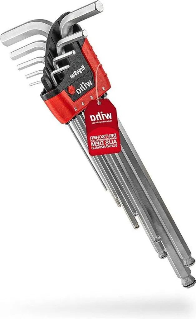 Clés Allen pour montage de meubles et vélo, 10 pièces en chrome mat