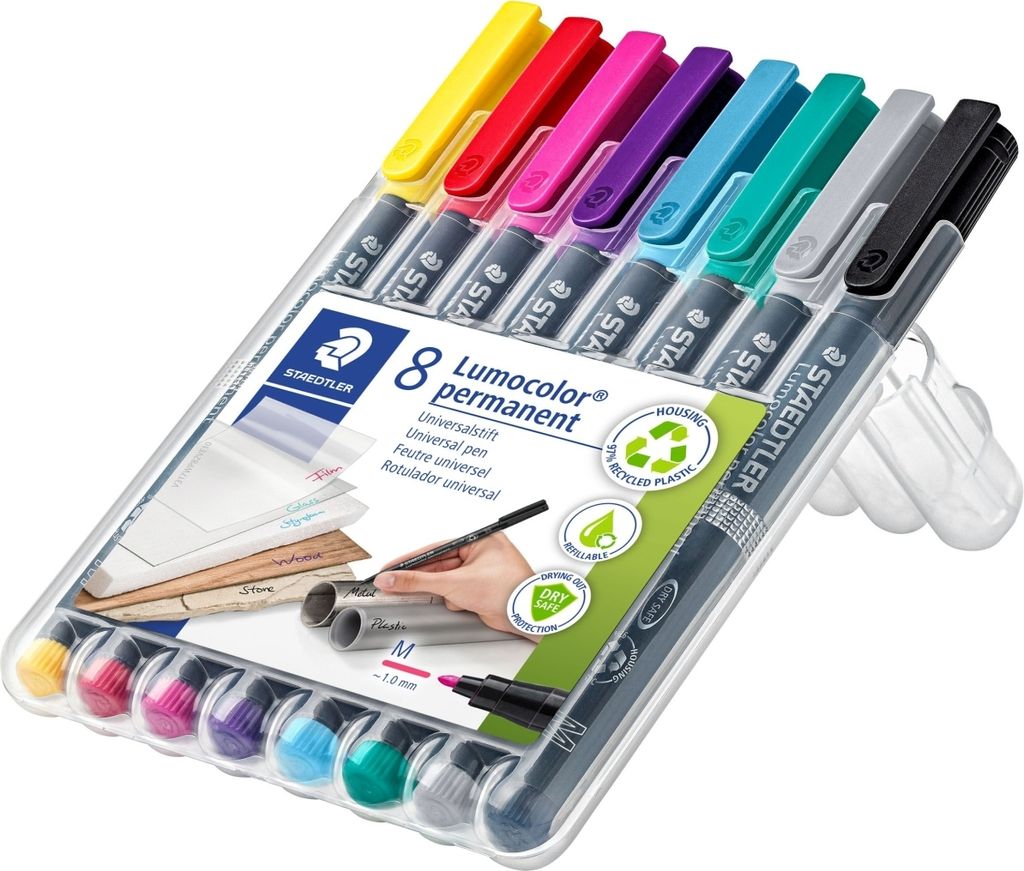 Staedtler - Filz -Tip Pen OHP Lumo M 317 Perm 8 St ASS | Enui ein 8 Stück | 10 Stück