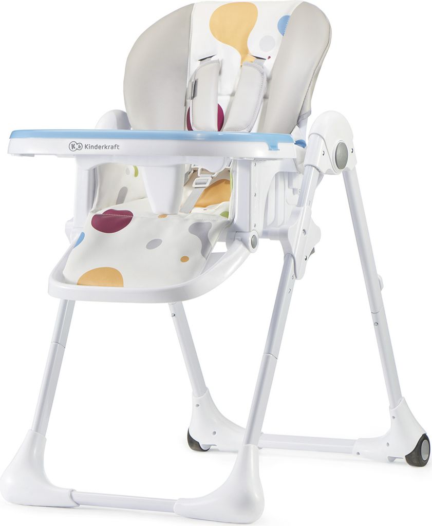 Kinderkraft YUMMY Zusammenklappbarer Kinderhochstuhl - 7-stufig höhenverstellbar - 3-stufig Rückenlehne - Abnehmbares Tablett 5-Punkt-Gurt Mehrfa...
