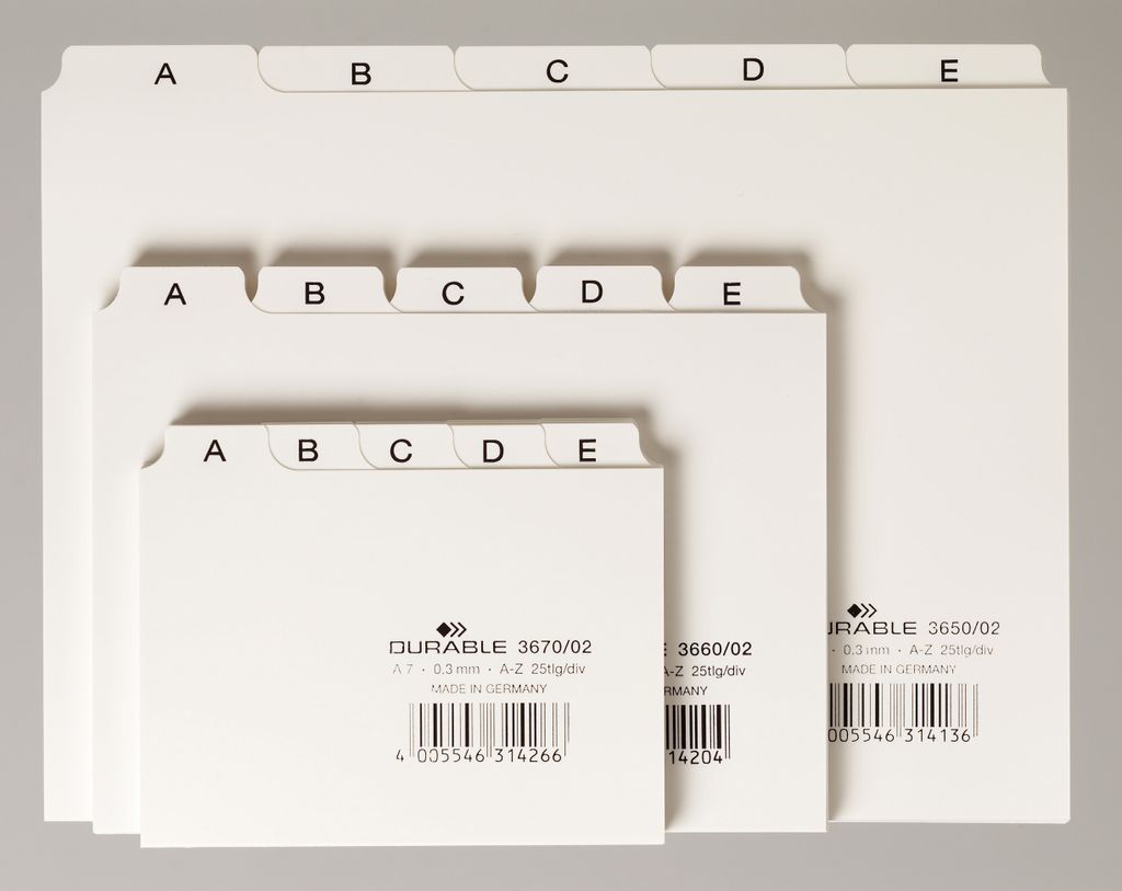 Leitregister A-Z, Kunststoff, DIN A6 quer, weiß Produktbild 