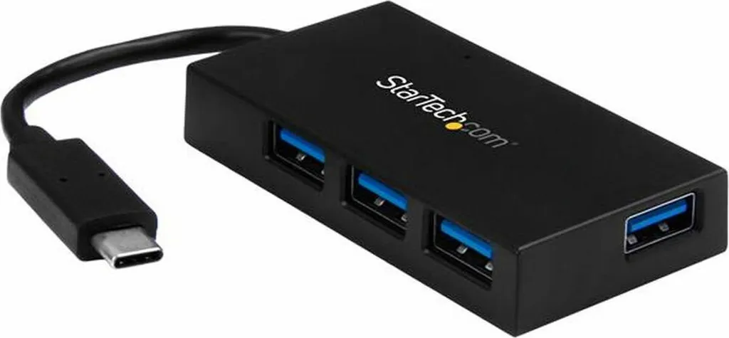 Hub USB StarTech HB30C4AFS Ultra-Rapide 5Gbps 4 Ports Blanc Noir