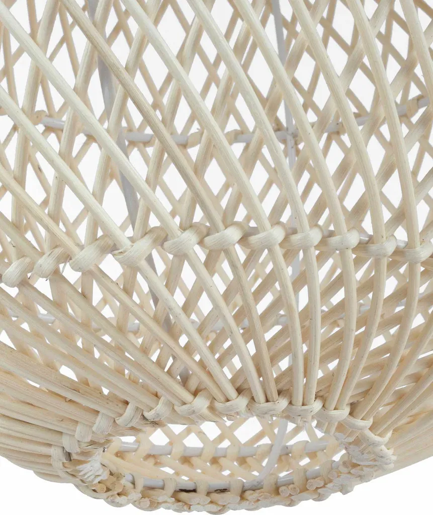 VIVANNO ROTANG Lampada Sospesa Rattan 40cm Crema - Robusta e Bella - 5