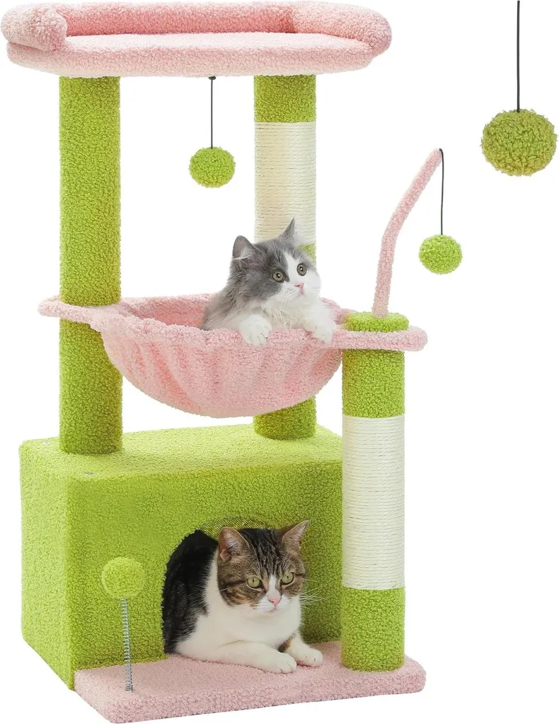 Albero per gatti, accogliente condominio, emozionante casetta, AMT0211PK, M
