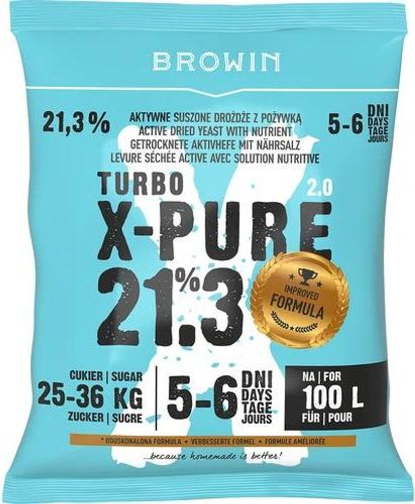 drożdże Turbo X-Pure 21,3%, 100L Zdjęcie produktu 