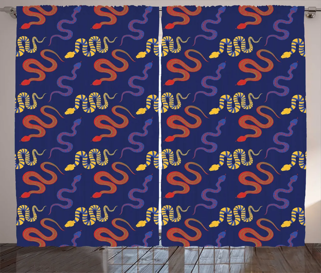Rideau Serpent Rustique Anti-Plis Lavable pour Grandes Fenêtres 280cm