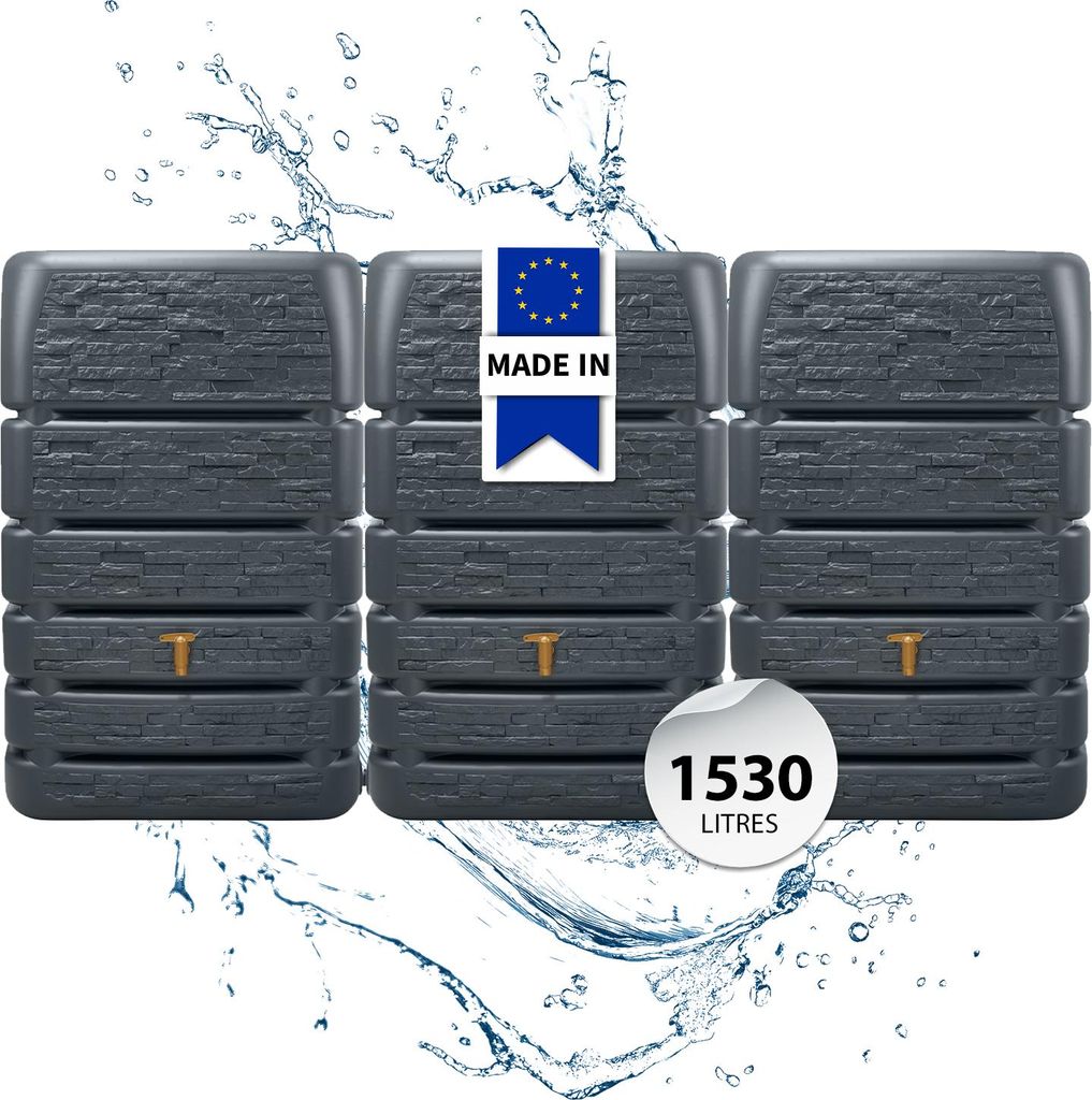 4rain SLIM STONE DÉCOR Réservoir Mural Ensemble 1530 L, Image du produit 