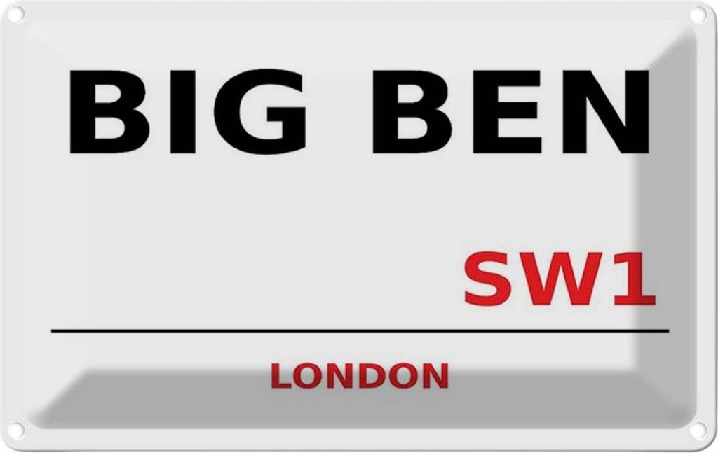 vianmo Blechschild 12x18 cm Street Big Ben SW1 Abenteuer Reisen England Urlaub