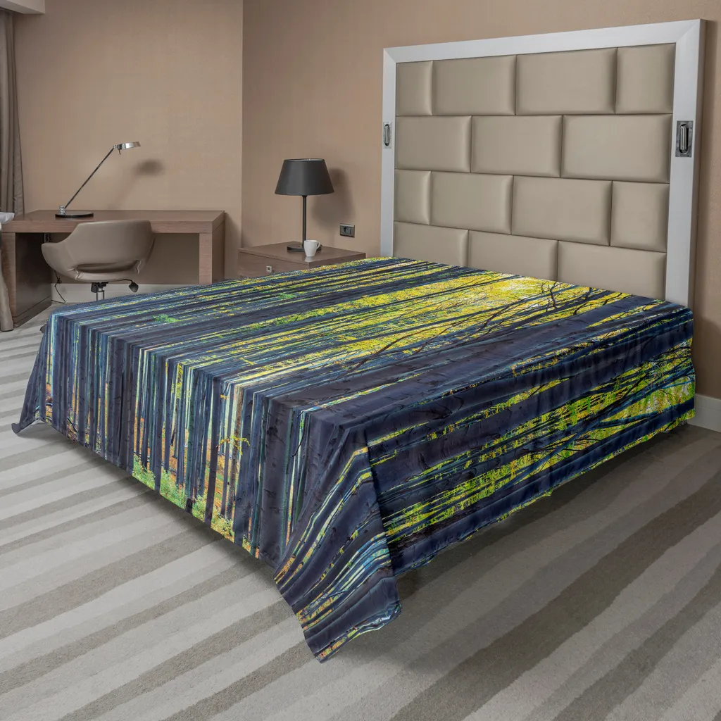 Drap de dessus décoratif imprimé Forêt Sauvage 275x260cm en Gris