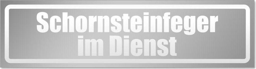 Kiwistar Schornsteinfeger im Dienst invertiert Magnetschild Schild magnetisch - 20cm Silber - Magnetfolie für Auto PKW Kfz