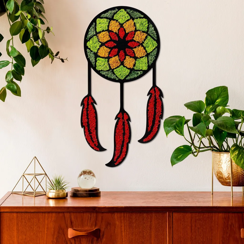 Wallity Moss Dream Scultura Murale Design Verde Chiaro 60x31 cm