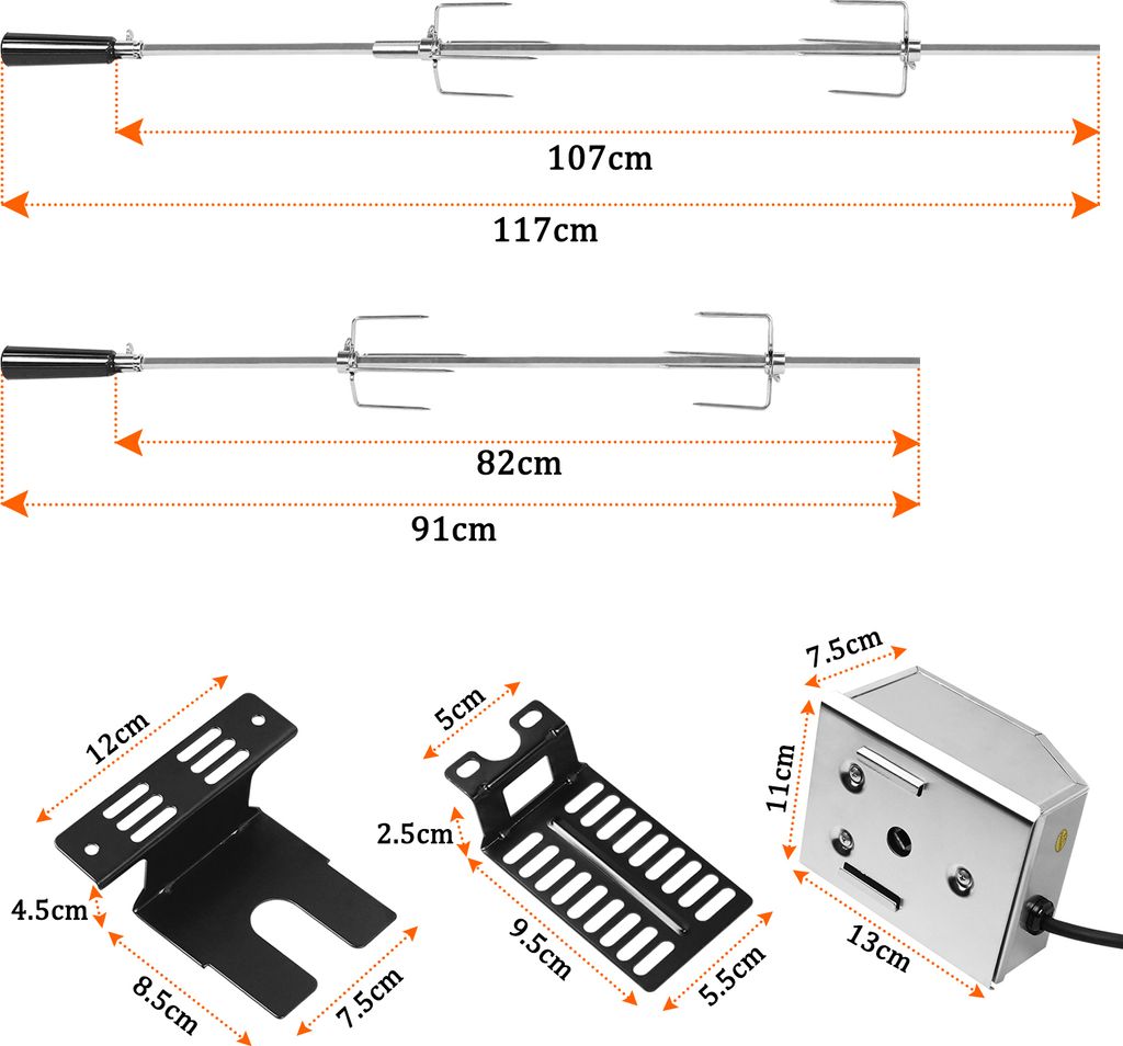 YUENFONG Edelstahl Drehspieß, Hochwertiger Grillspieß Set Produktbild 2