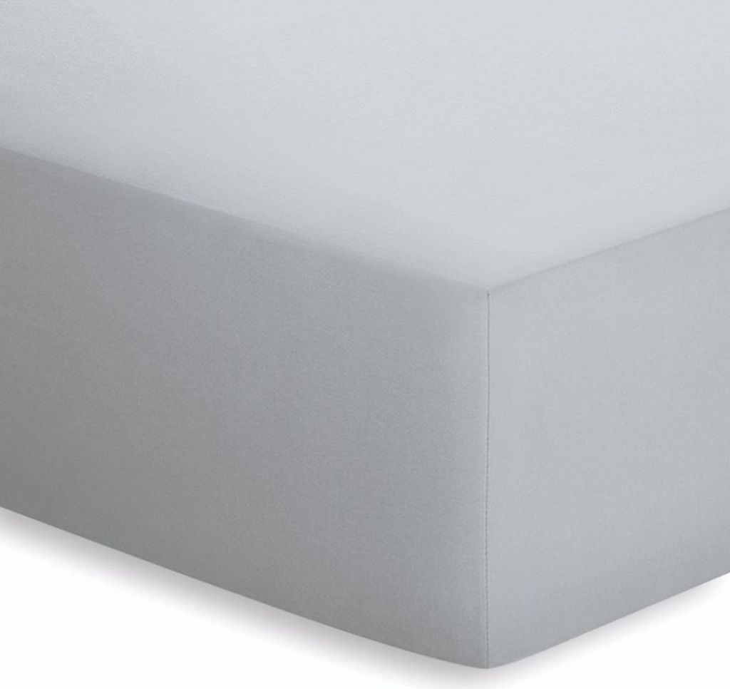 schlafgut Mako-Jersey Spannbetttuch Spannbettlaken 90x200 cm - 100x200 cm Platin