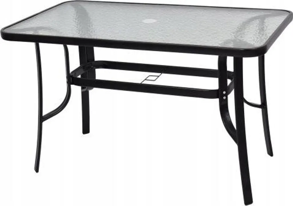 Table d'extérieur résistante aux intempéries en verre trempé 120cm